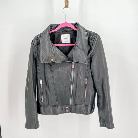 Mango Leather Biker Jacket - Picture 1 of 5